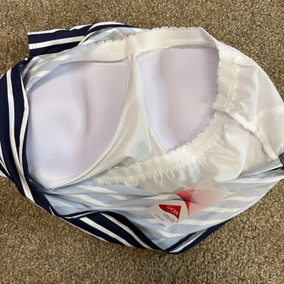 Lands' End Lycra Xtra Life Tankini Swimsuit Top Womens 18W Deep Sea Mixed Stripe - Picture 9 of 11